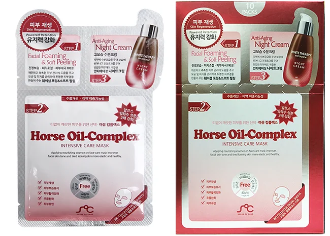 HORSE OIL-COMPLEX SKIN REGENERATION  3in1 MASK Pack, SOC Korea 1box/10pcs