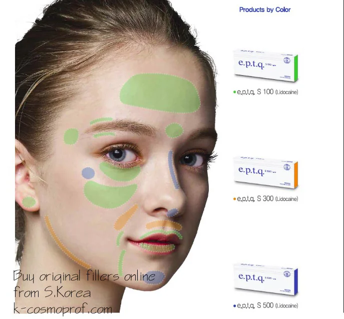 e.p.t.q. Cross-Linked Hyaluronic Acid Dermal Filler S100, S300, S500 LIDOCAINE / 1pcs S.Korea